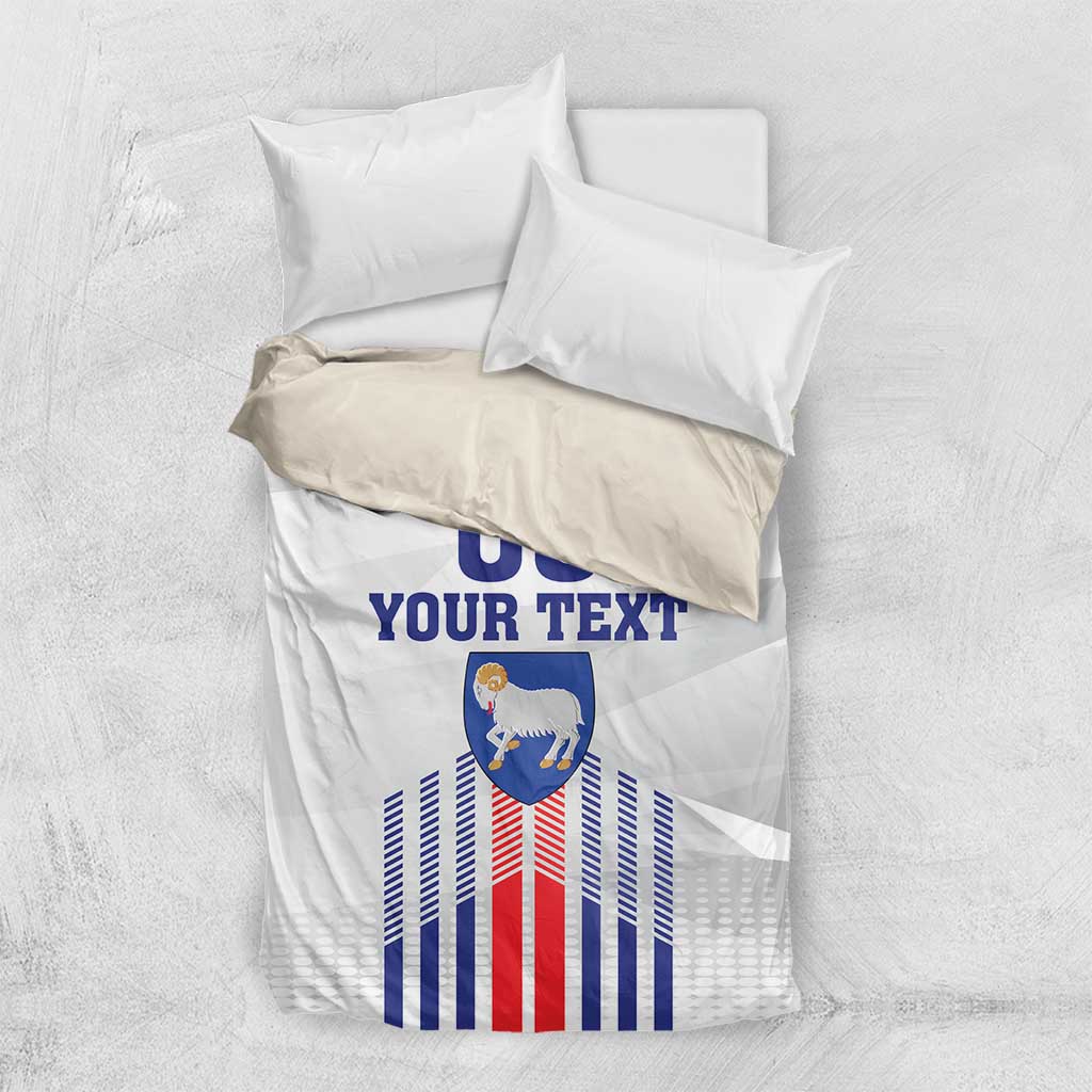 Custom Faroe Islands Football Bedding Set Go Champion White Version