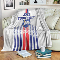 Custom Faroe Islands Football Blanket Go Champion White Version