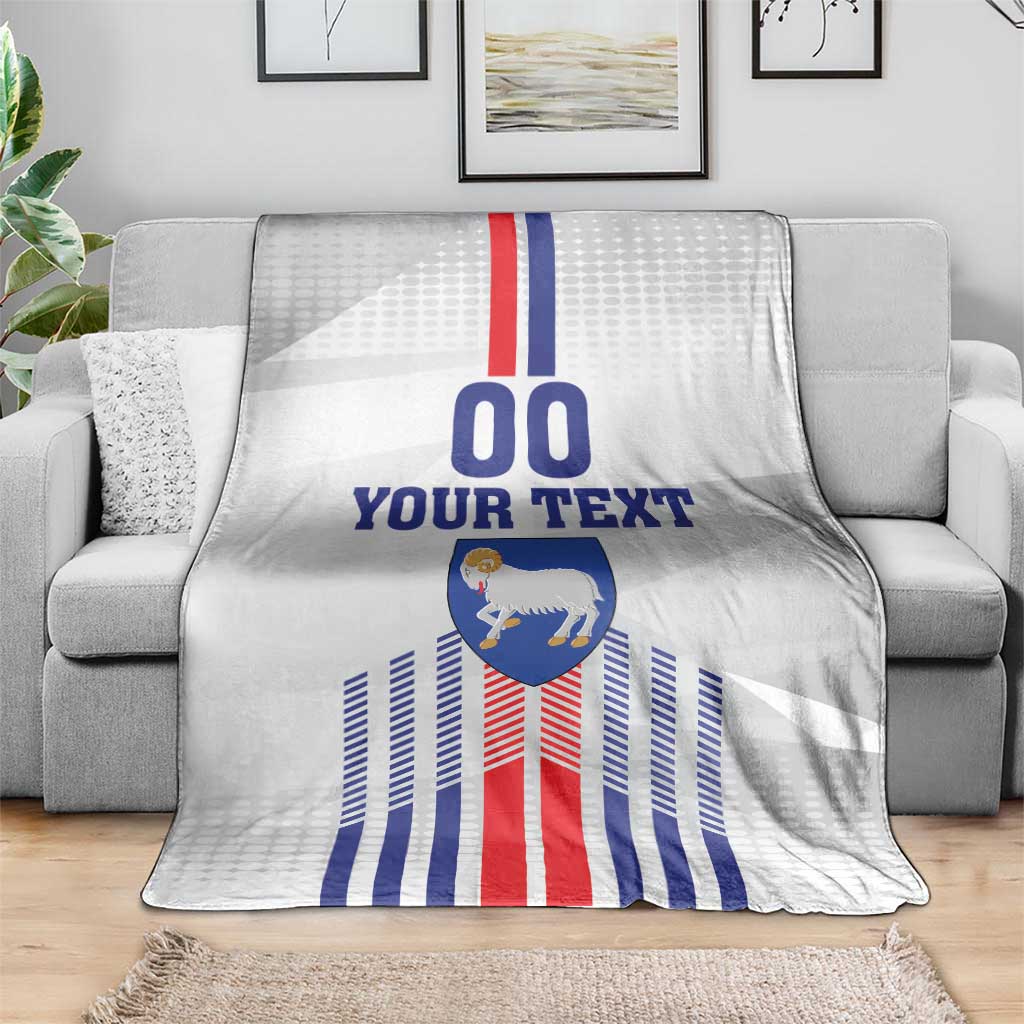 Custom Faroe Islands Football Blanket Go Champion White Version