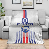 Custom Faroe Islands Football Blanket Go Champion White Version