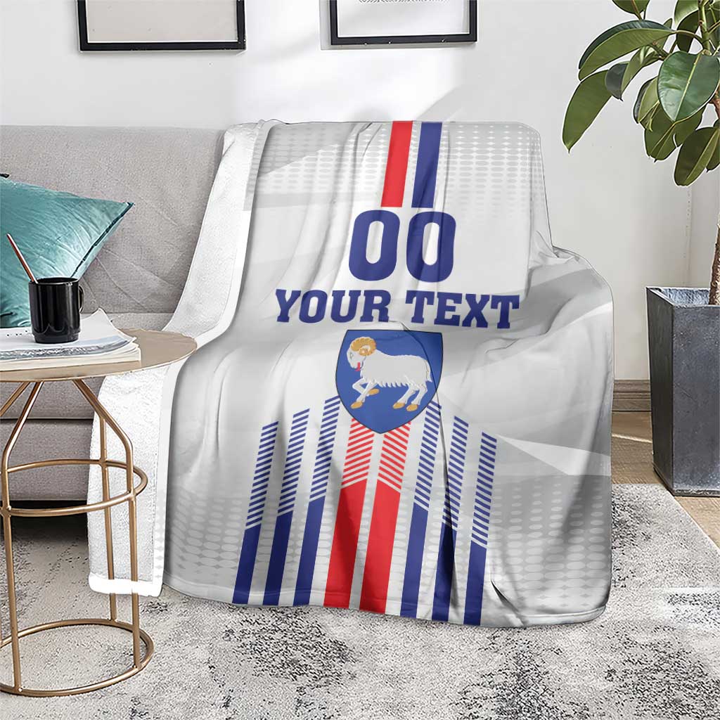 Custom Faroe Islands Football Blanket Go Champion White Version