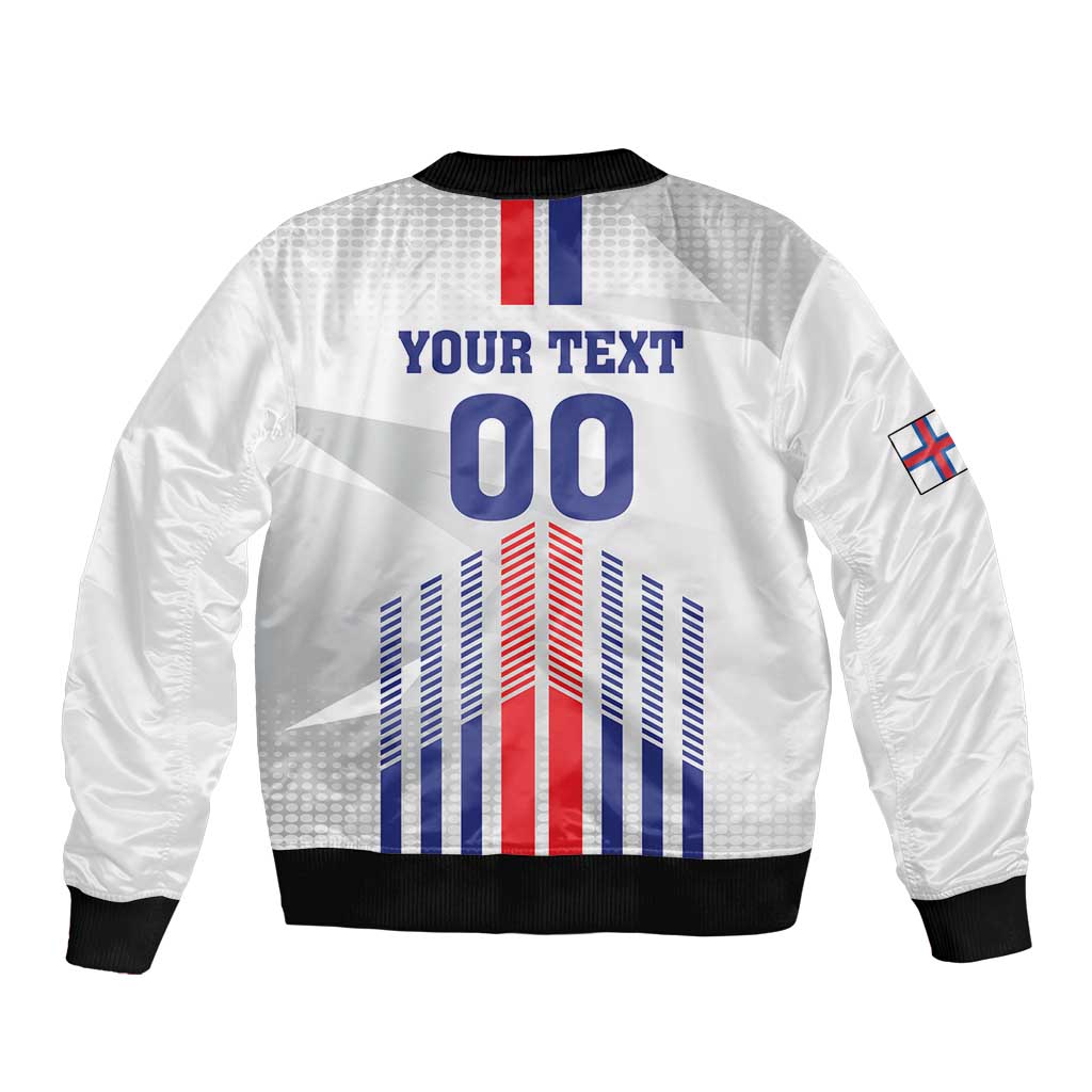 Custom Faroe Islands Football Bomber Jacket Go Champion White Version