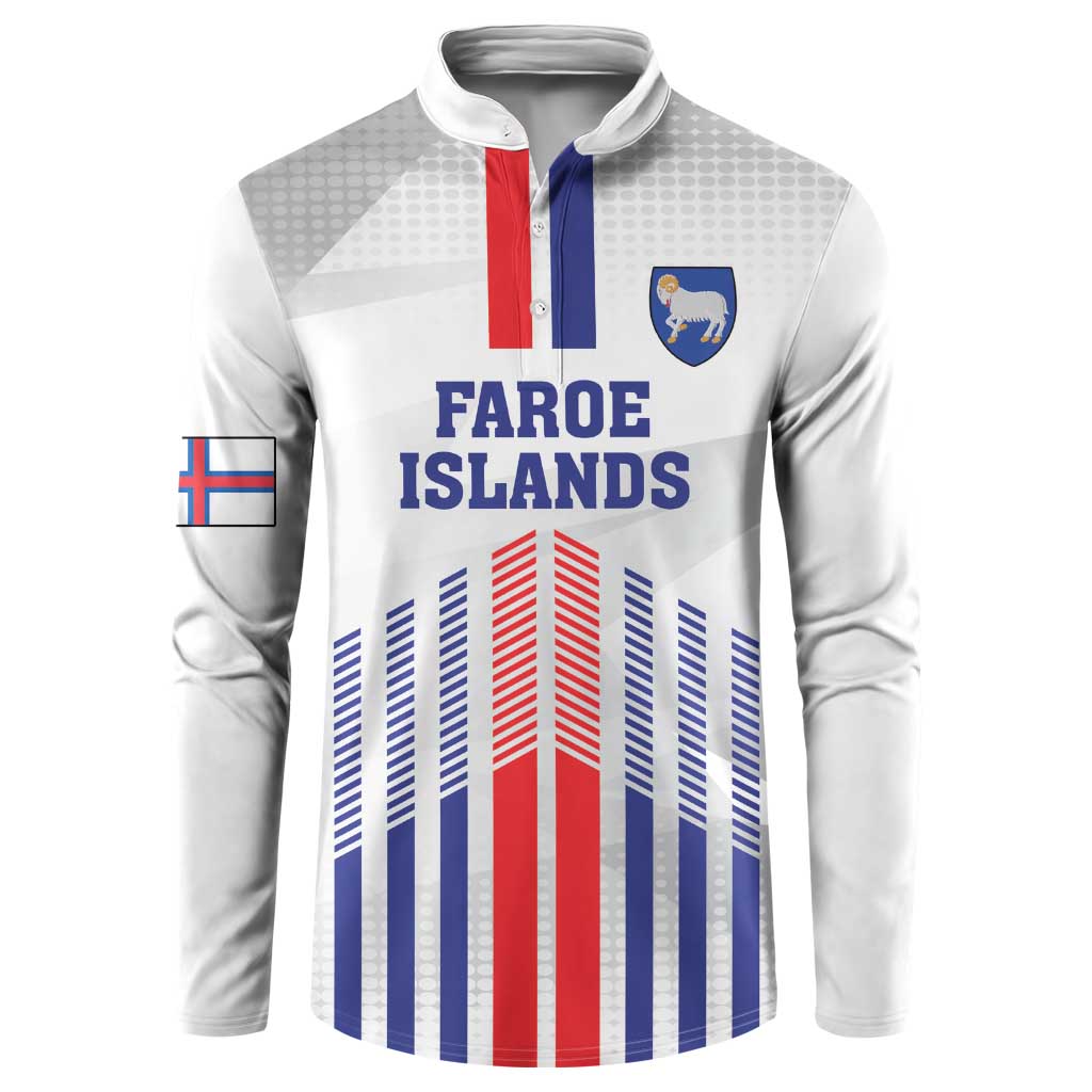 Custom Faroe Islands Football Button Sweatshirt Go Champion White Version