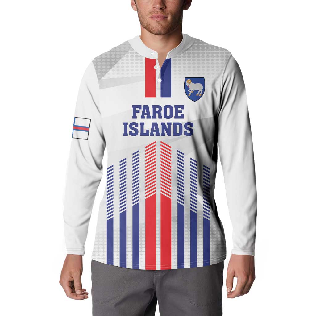 Custom Faroe Islands Football Button Sweatshirt Go Champion White Version