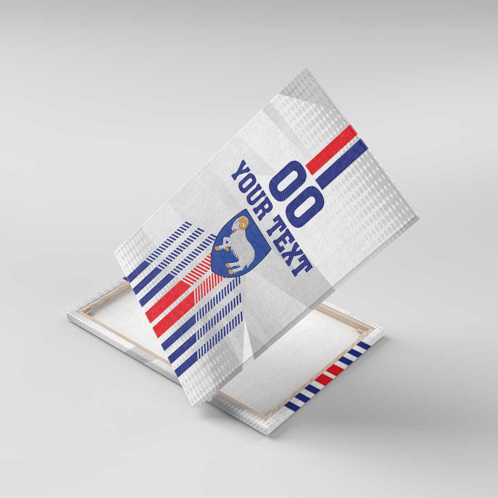 Custom Faroe Islands Football Canvas Wall Art Go Champion White Version