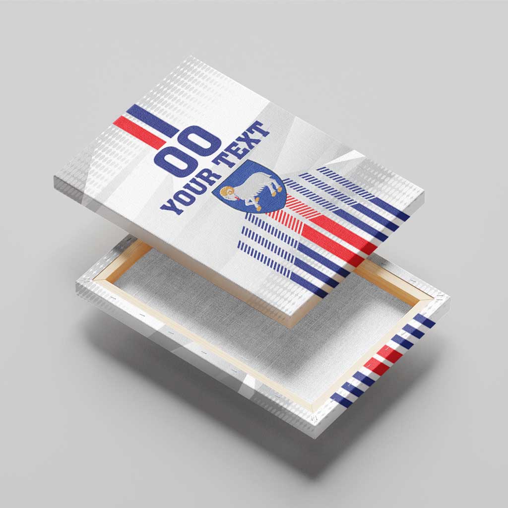Custom Faroe Islands Football Canvas Wall Art Go Champion White Version