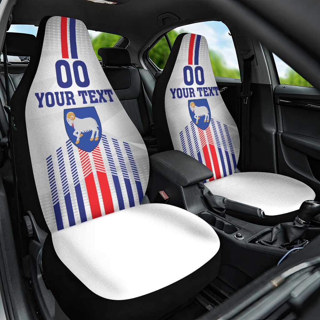 Custom Faroe Islands Football Car Seat Cover Go Champion White Version