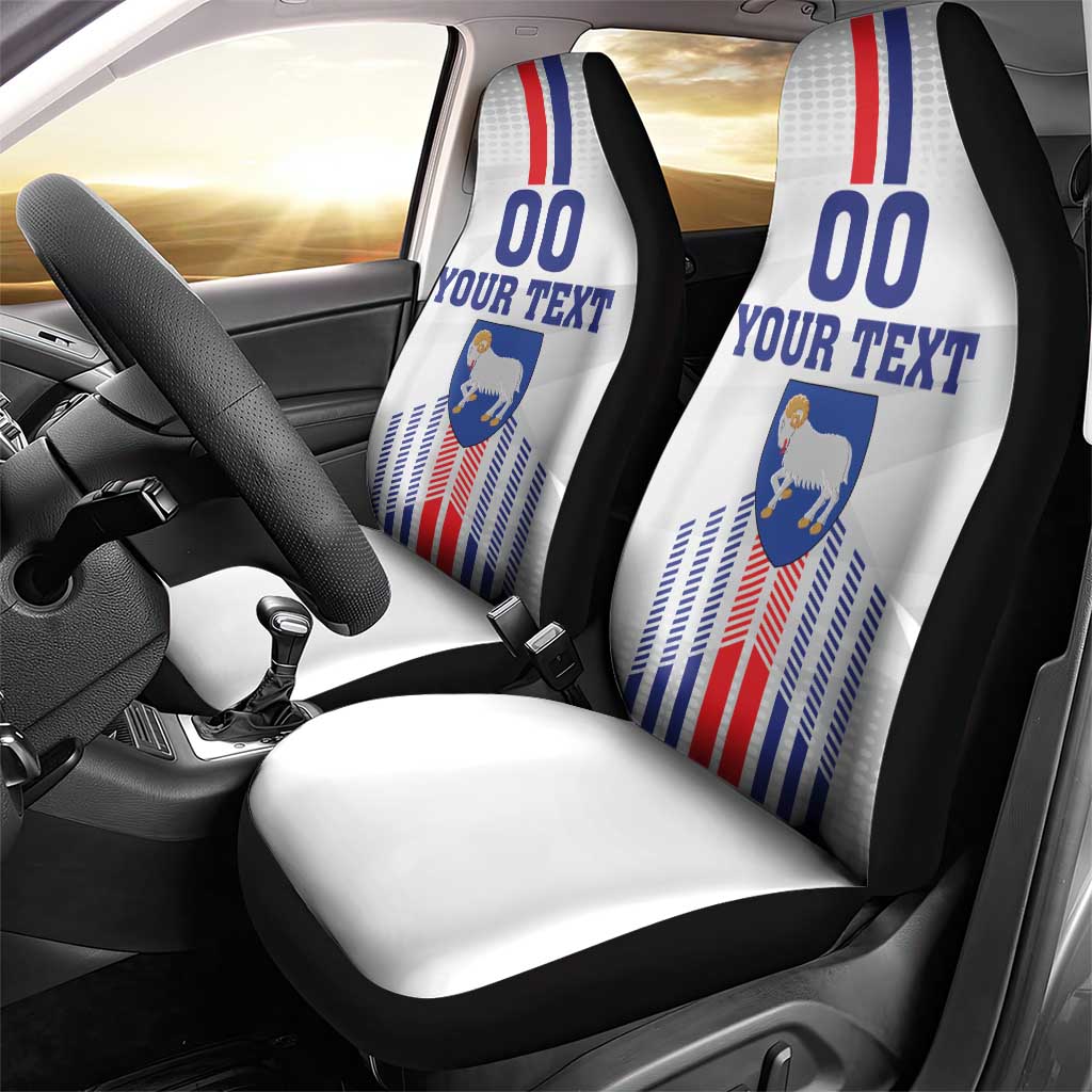 Custom Faroe Islands Football Car Seat Cover Go Champion White Version