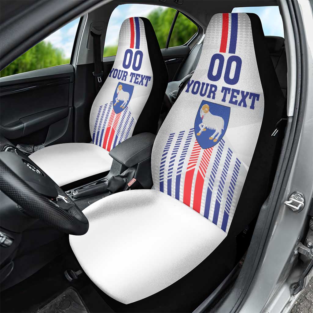 Custom Faroe Islands Football Car Seat Cover Go Champion White Version