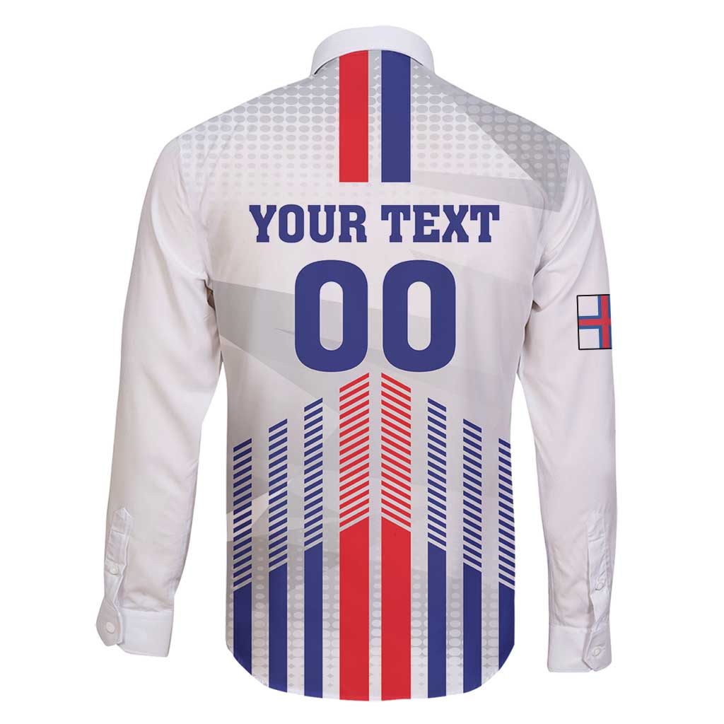 Custom Faroe Islands Football Family Matching Long Sleeve Bodycon Dress and Hawaiian Shirt Go Champion White Version