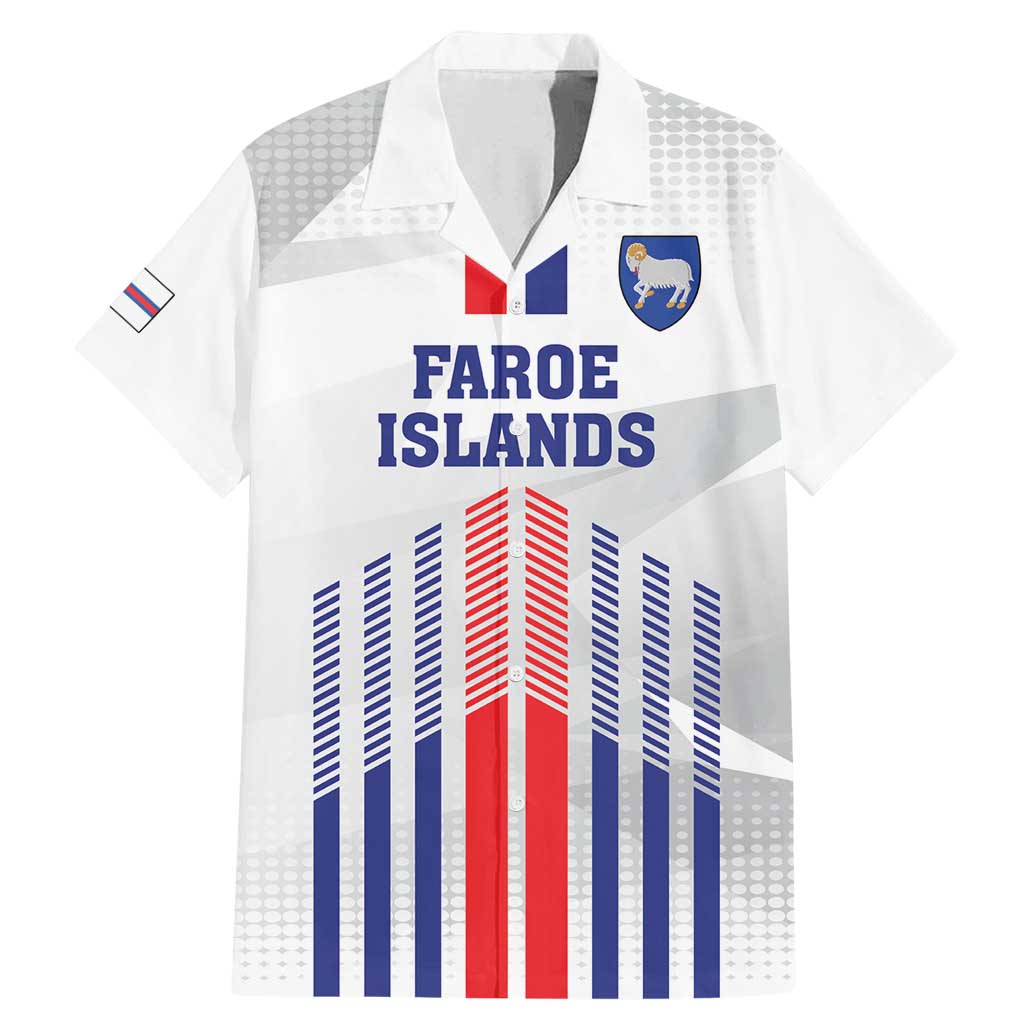 Custom Faroe Islands Football Family Matching Mermaid Dress and Hawaiian Shirt Go Champion White Version