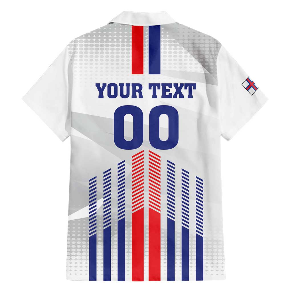 Custom Faroe Islands Football Family Matching Short Sleeve Bodycon Dress and Hawaiian Shirt Go Champion White Version