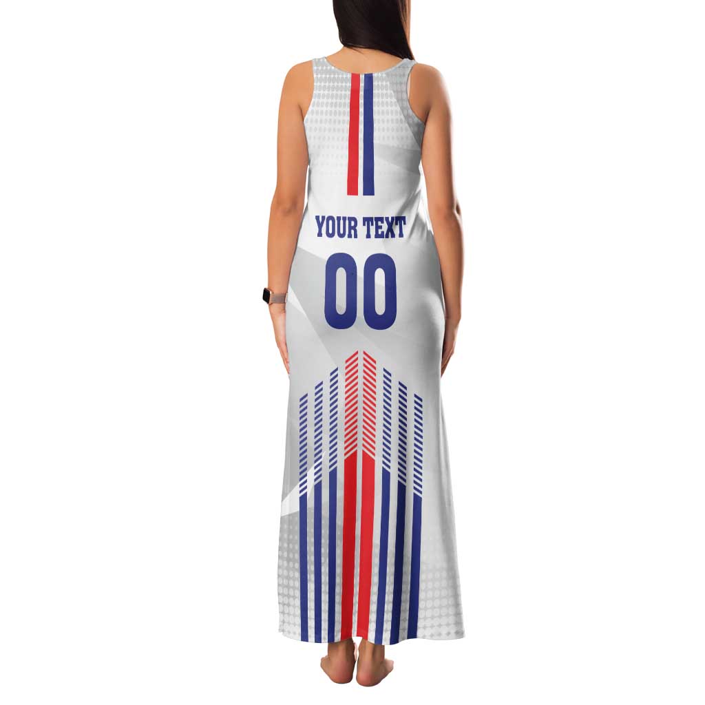 Custom Faroe Islands Football Family Matching Tank Maxi Dress and Hawaiian Shirt Go Champion White Version