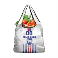 Custom Faroe Islands Football Grocery Bag Go Champion White Version