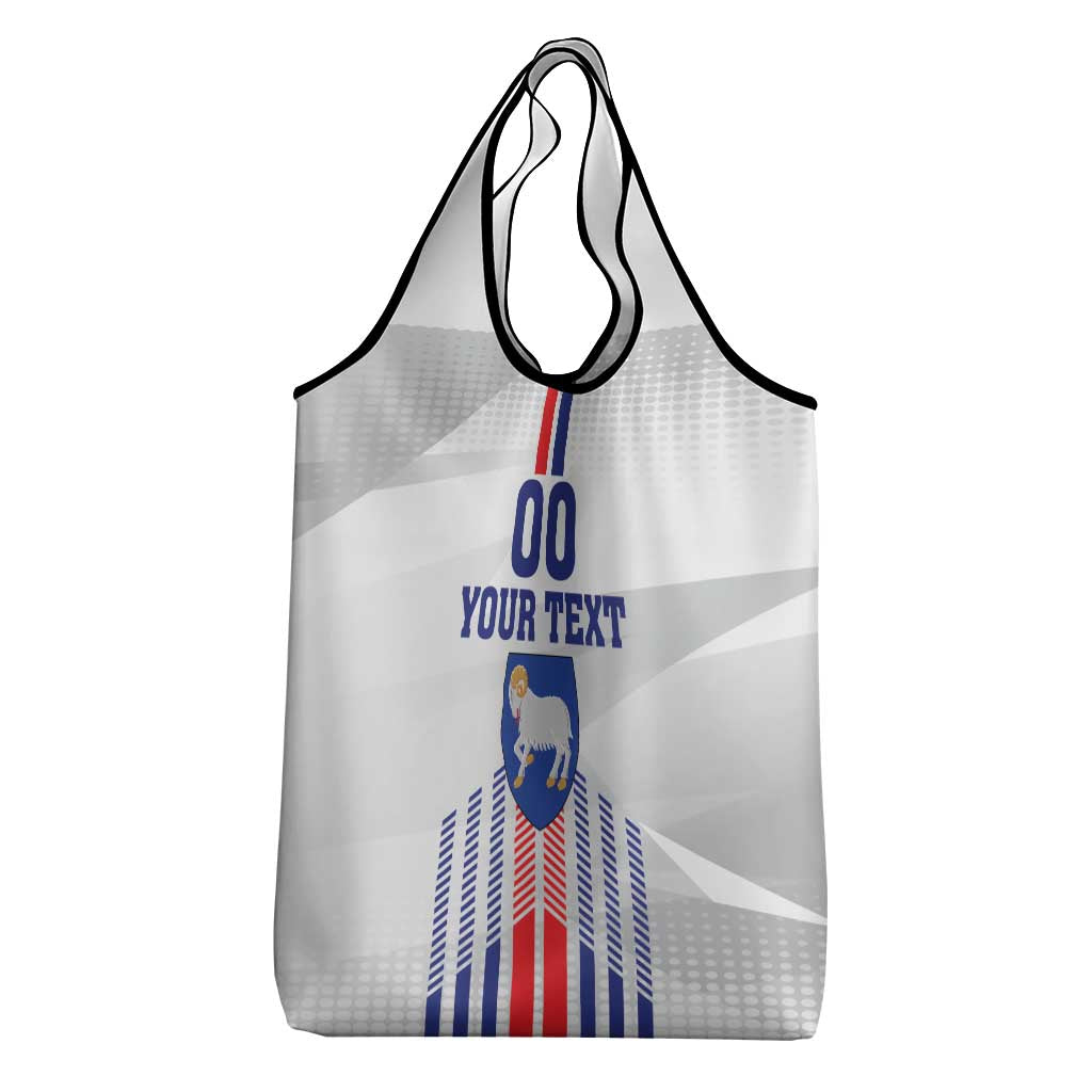 Custom Faroe Islands Football Grocery Bag Go Champion White Version