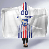 Custom Faroe Islands Football Hooded Blanket Go Champion White Version