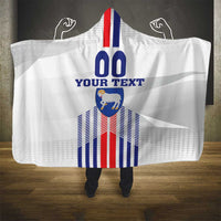 Custom Faroe Islands Football Hooded Blanket Go Champion White Version
