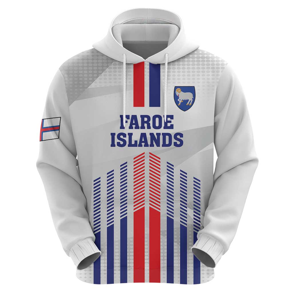 Custom Faroe Islands Football Hoodie Go Champion White Version