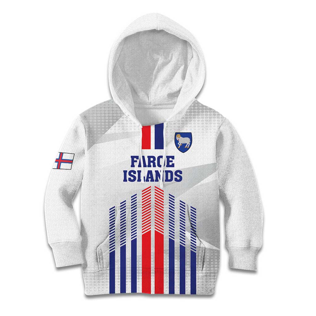 Custom Faroe Islands Football Kid Hoodie Go Champion White Version