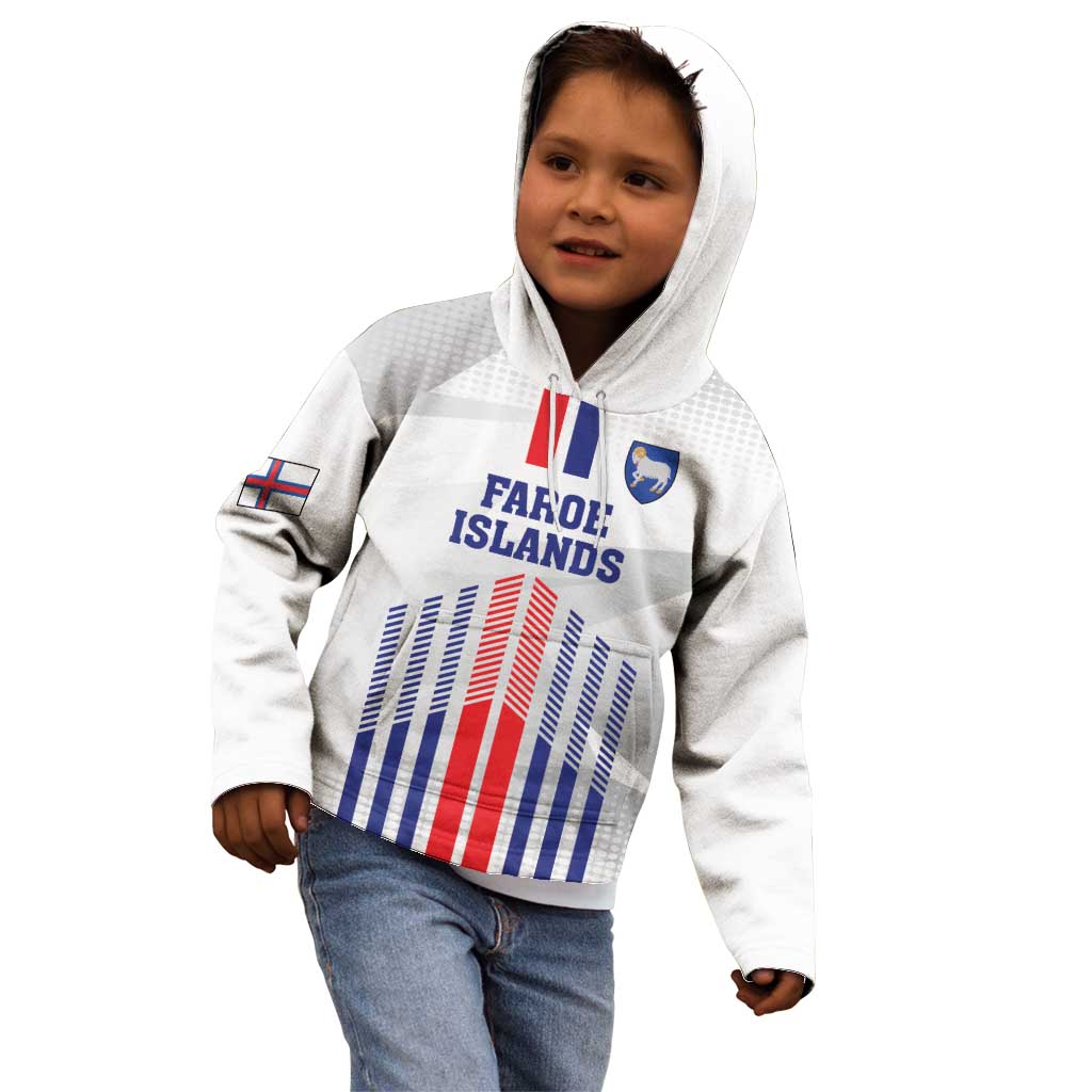 Custom Faroe Islands Football Kid Hoodie Go Champion White Version