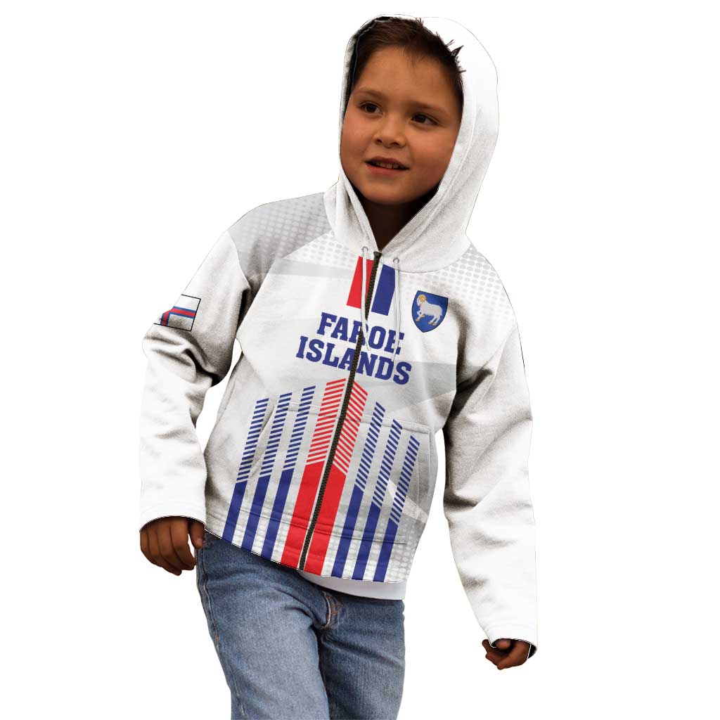 Custom Faroe Islands Football Kid Hoodie Go Champion White Version