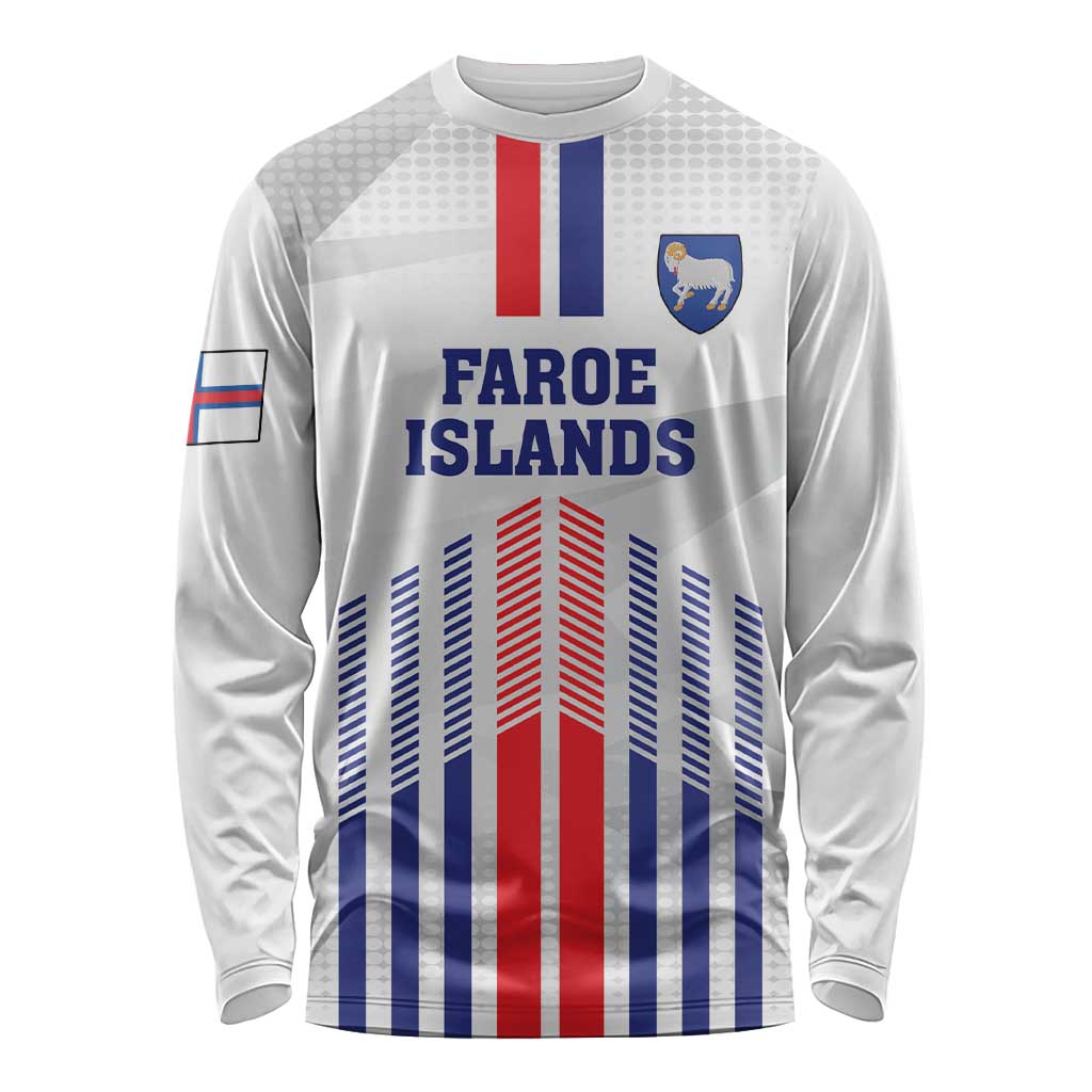 Custom Faroe Islands Football Long Sleeve Shirt Go Champion White Version