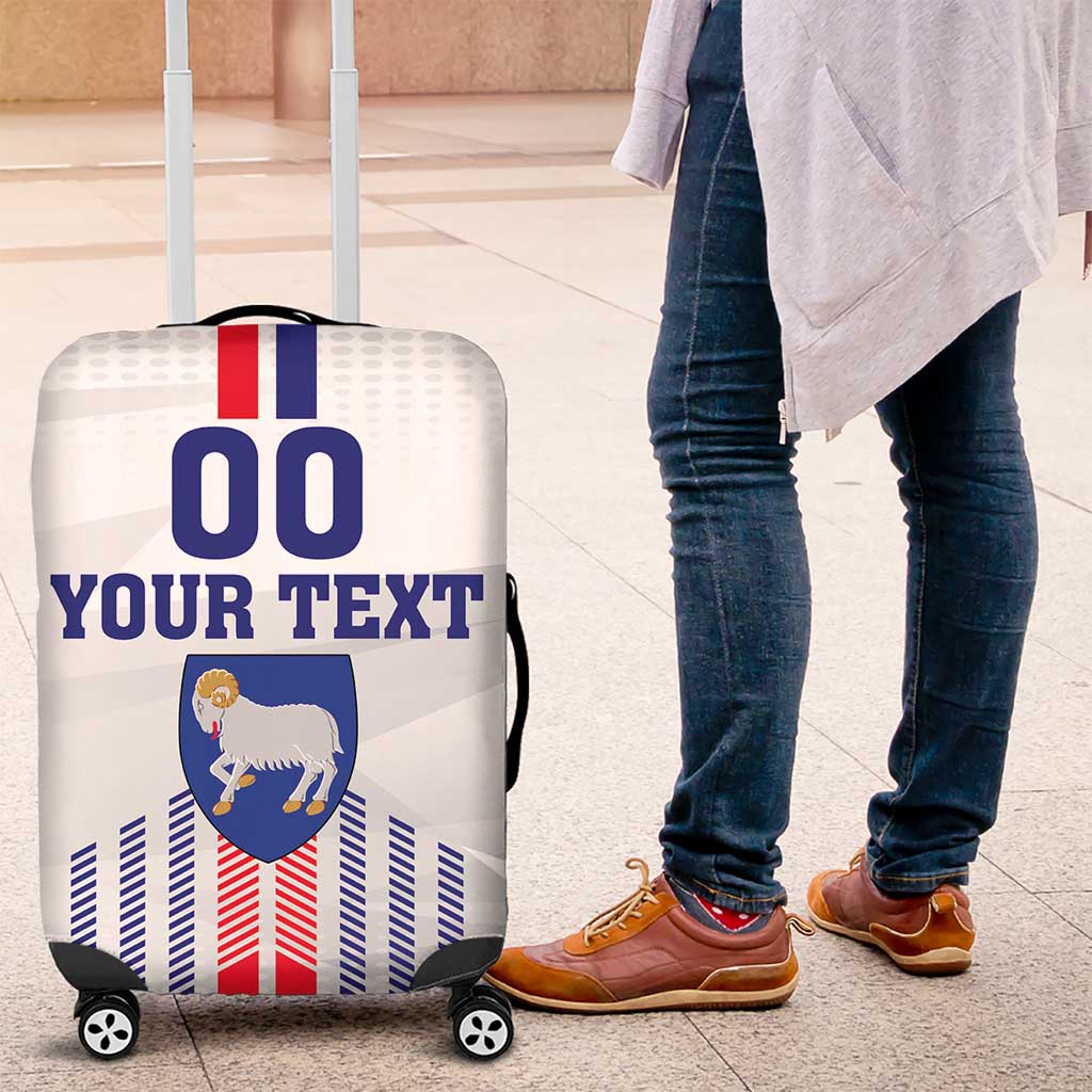 Custom Faroe Islands Football Luggage Cover Go Champion White Version