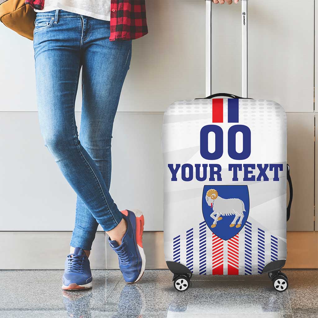 Custom Faroe Islands Football Luggage Cover Go Champion White Version