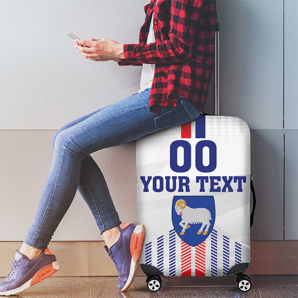 Custom Faroe Islands Football Luggage Cover Go Champion White Version