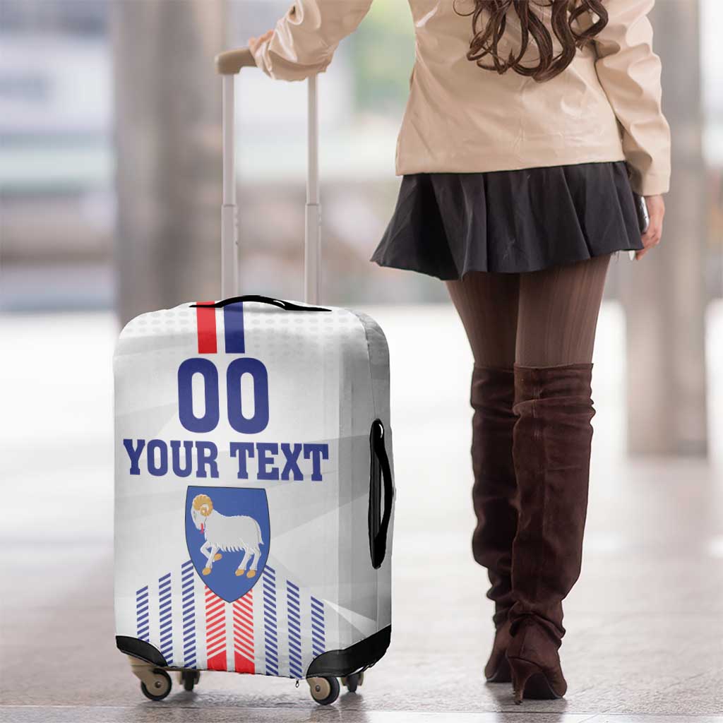 Custom Faroe Islands Football Luggage Cover Go Champion White Version