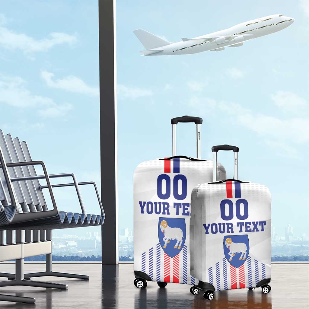 Custom Faroe Islands Football Luggage Cover Go Champion White Version