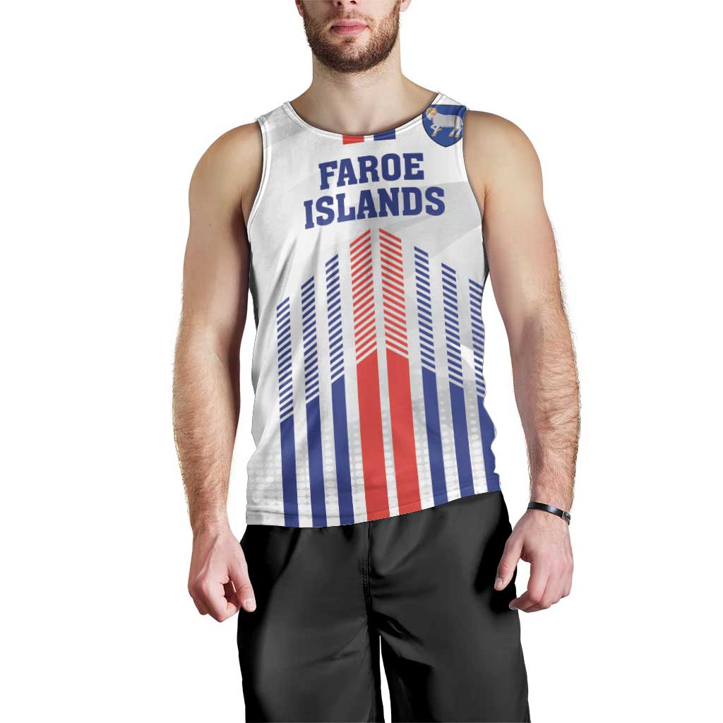 Custom Faroe Islands Football Men Tank Top Go Champion White Version