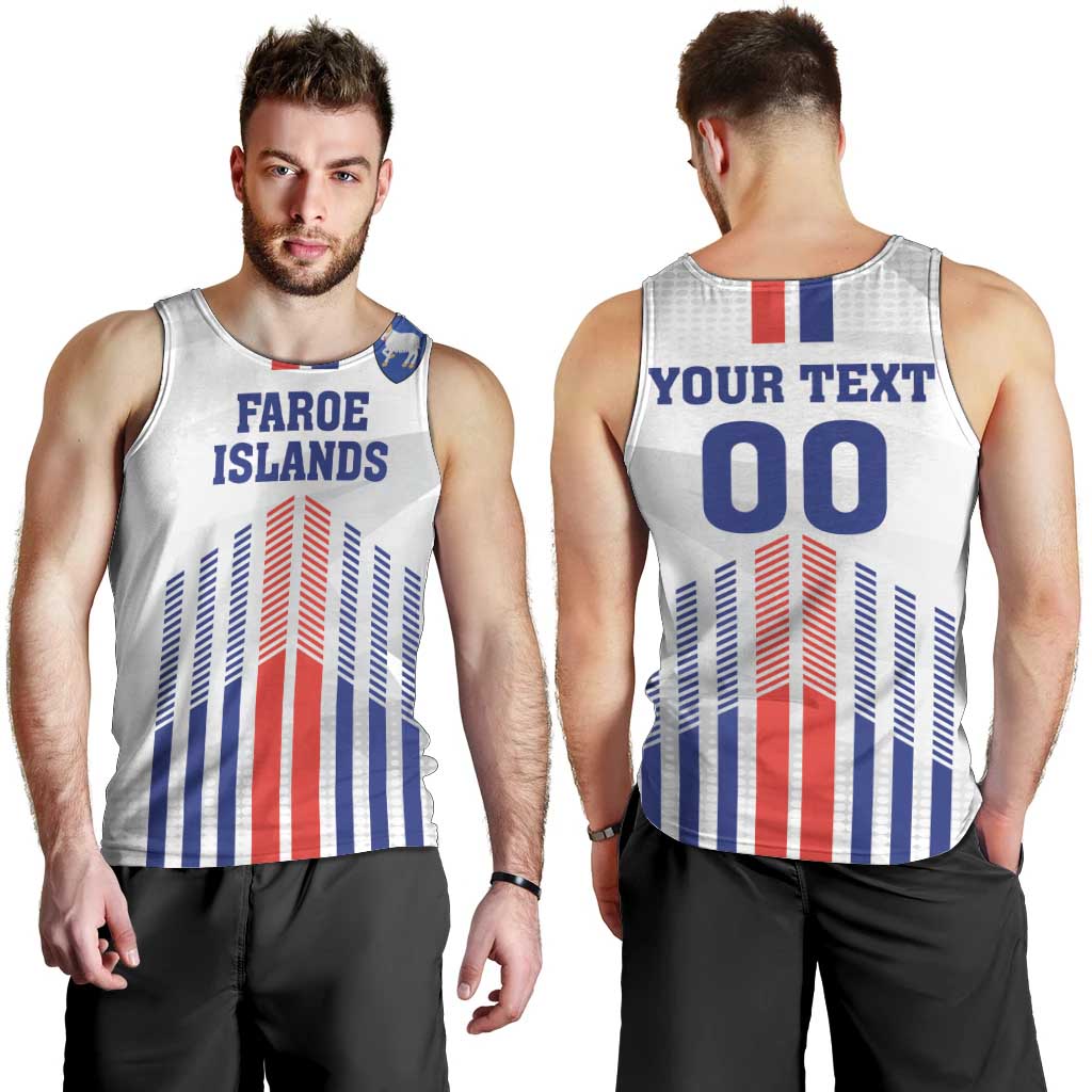 Custom Faroe Islands Football Men Tank Top Go Champion White Version