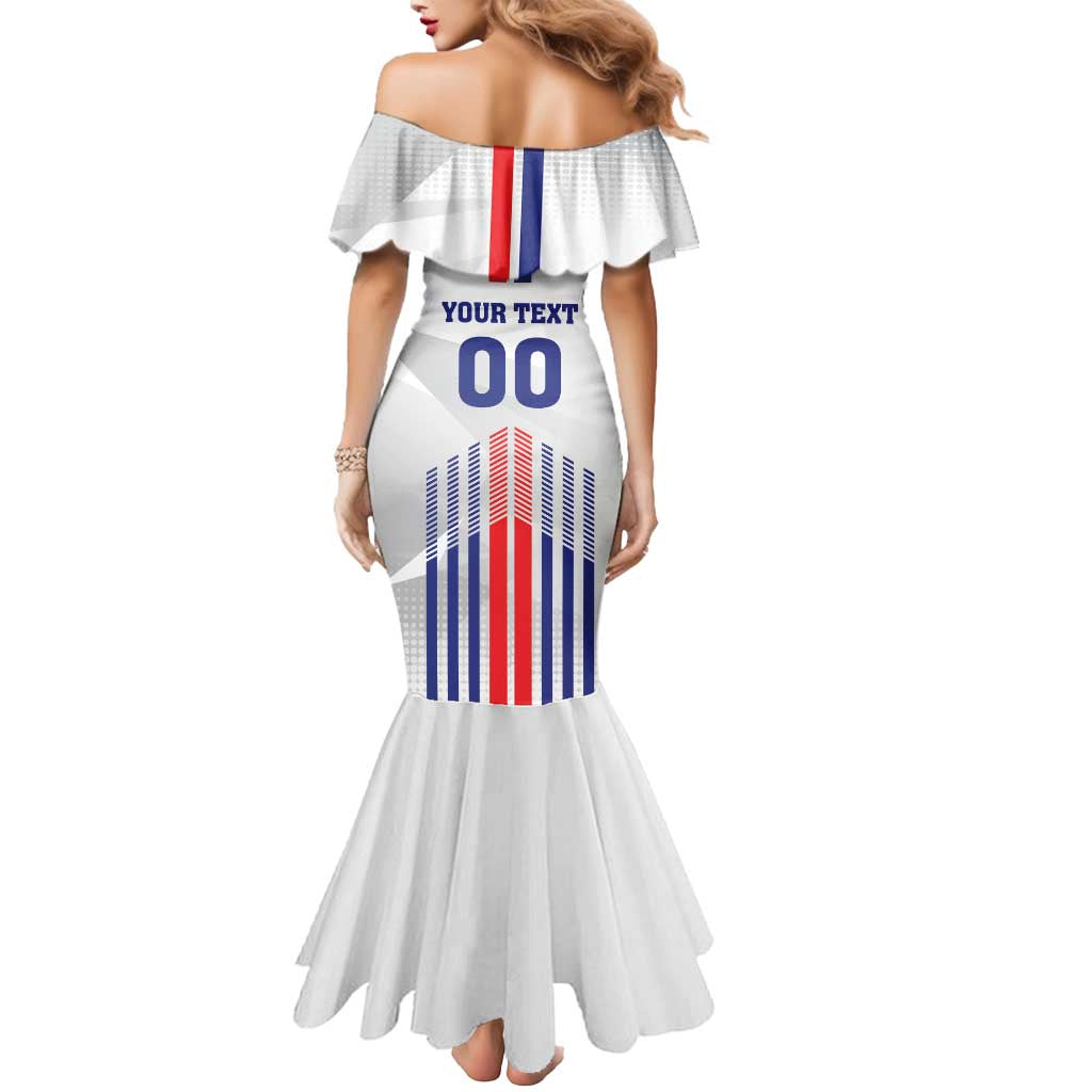 Custom Faroe Islands Football Mermaid Dress Go Champion White Version