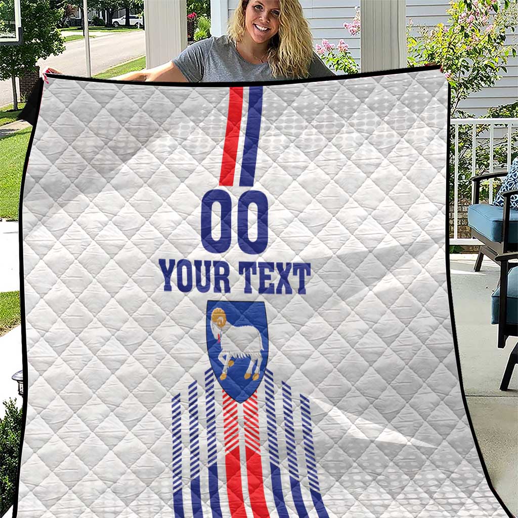 Custom Faroe Islands Football Quilt Go Champion White Version