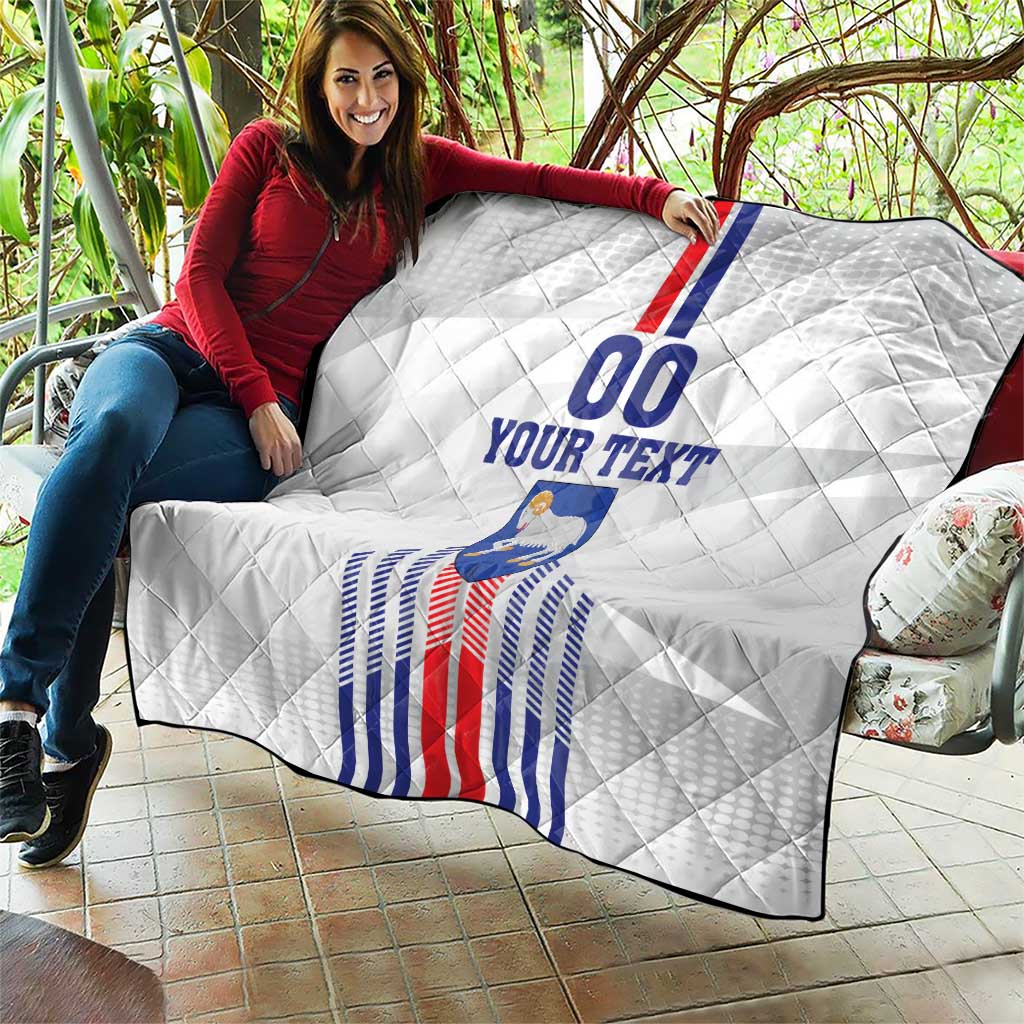 Custom Faroe Islands Football Quilt Go Champion White Version