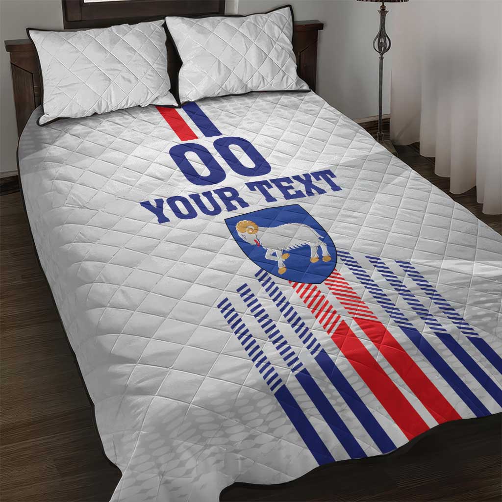 Custom Faroe Islands Football Quilt Bed Set Go Champion White Version