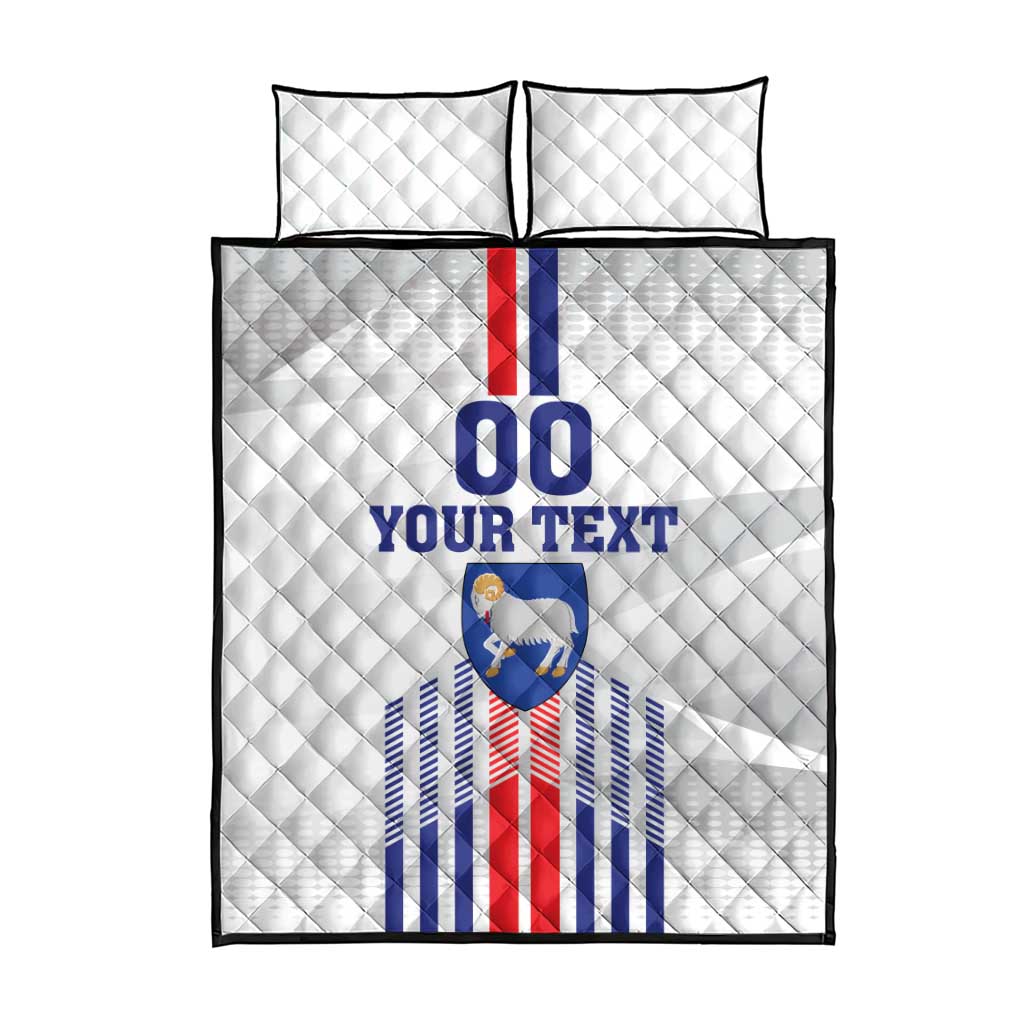 Custom Faroe Islands Football Quilt Bed Set Go Champion White Version