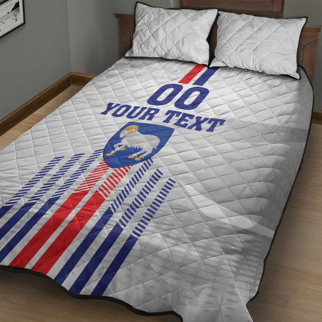 Custom Faroe Islands Football Quilt Bed Set Go Champion White Version