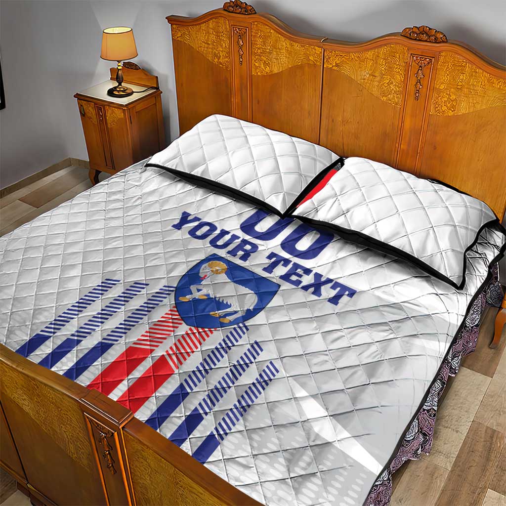 Custom Faroe Islands Football Quilt Bed Set Go Champion White Version