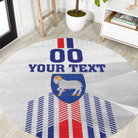 Custom Faroe Islands Football Round Carpet Go Champion White Version