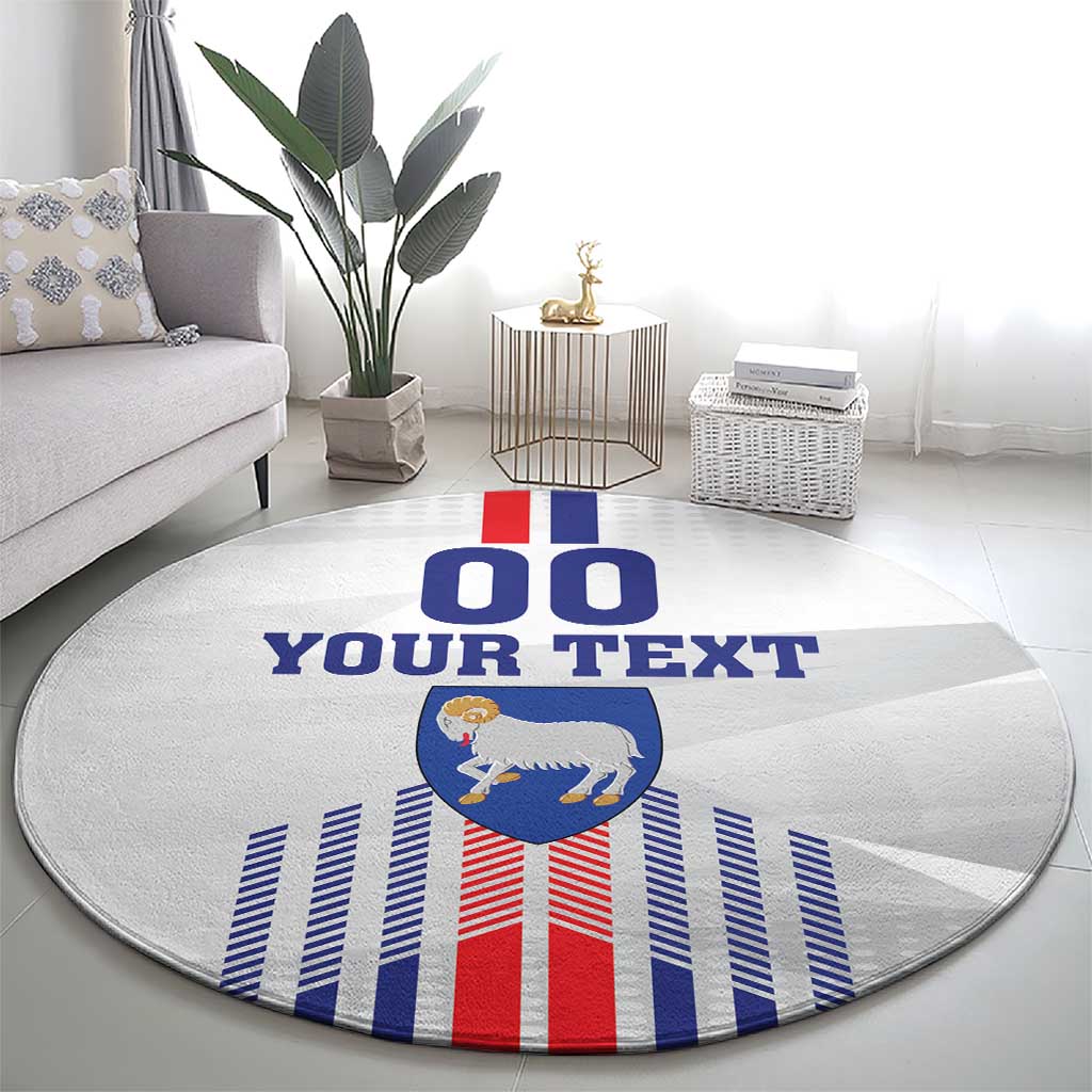 Custom Faroe Islands Football Round Carpet Go Champion White Version