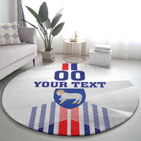 Custom Faroe Islands Football Round Carpet Go Champion White Version