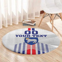 Custom Faroe Islands Football Round Carpet Go Champion White Version