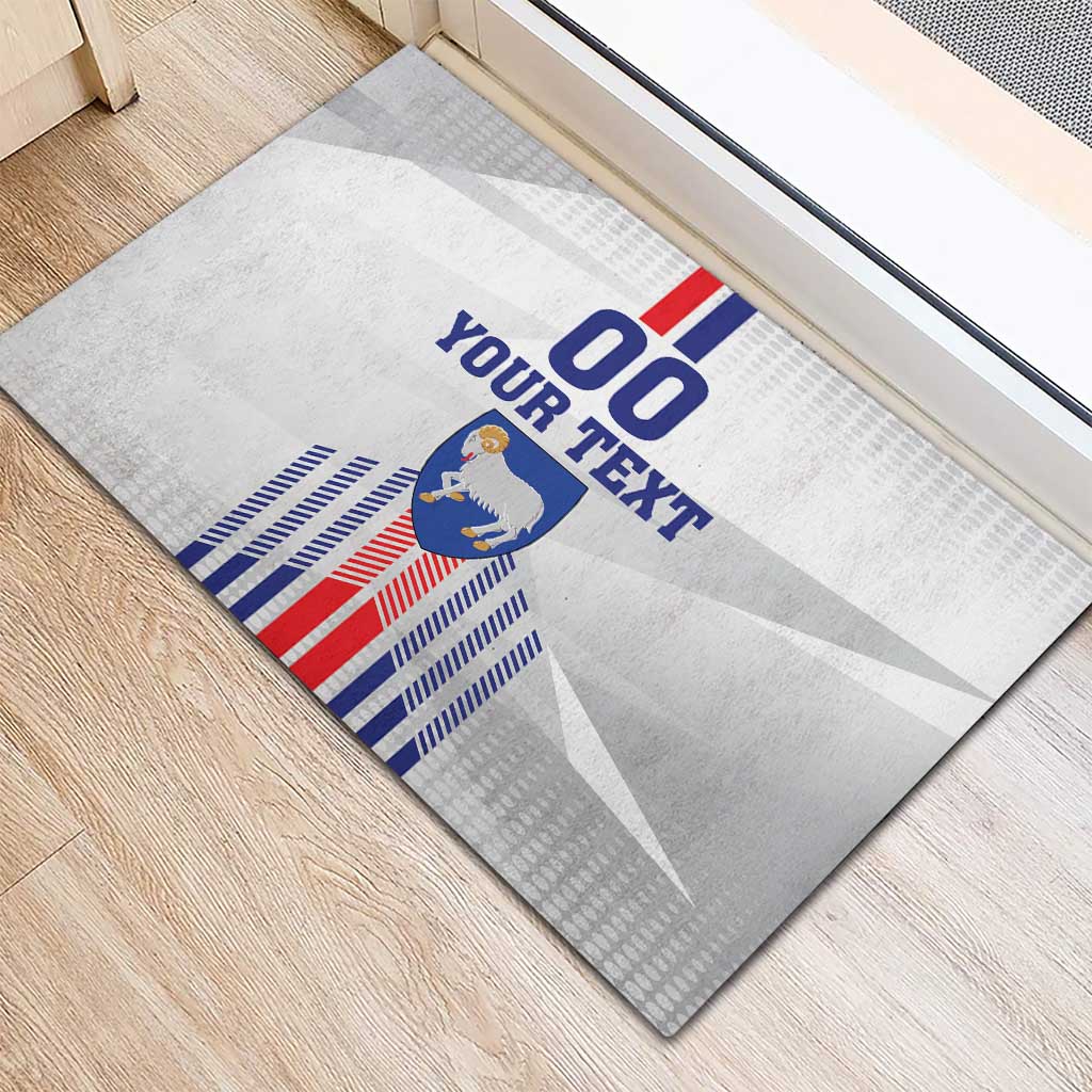 Custom Faroe Islands Football Rubber Doormat Go Champion White Version
