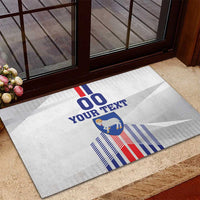 Custom Faroe Islands Football Rubber Doormat Go Champion White Version