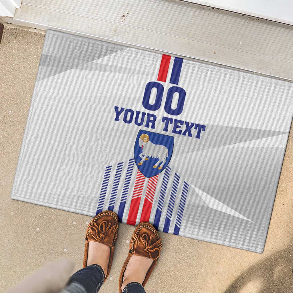 Custom Faroe Islands Football Rubber Doormat Go Champion White Version