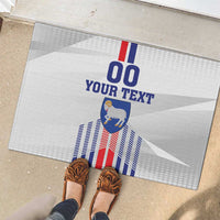 Custom Faroe Islands Football Rubber Doormat Go Champion White Version