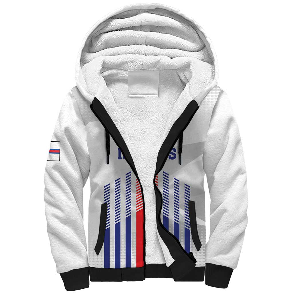 Custom Faroe Islands Football Sherpa Hoodie Go Champion White Version