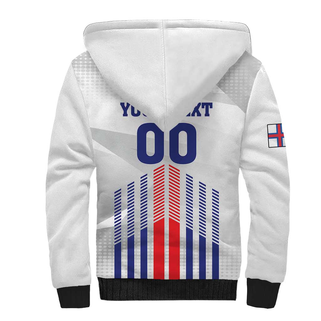 Custom Faroe Islands Football Sherpa Hoodie Go Champion White Version